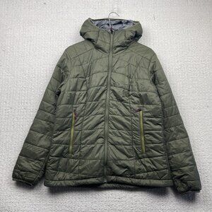 Decathlon Forclaz Women's MT100 Down Puffer Jacket Sz L Olive Green Hiking Camp